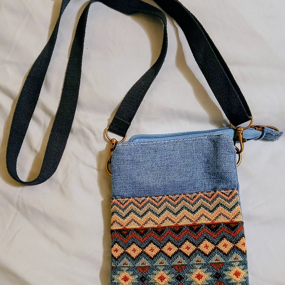 Stylish Blue and Multicolor Patterned Women's Bag - image 1